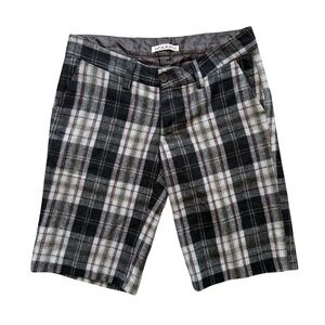 XX3 Y2K Plaid Women's Shorts in Black Gray Size S Vintage Retro Grunge